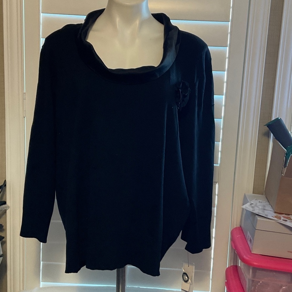 Rafaella Black Cowl Neck Sweater